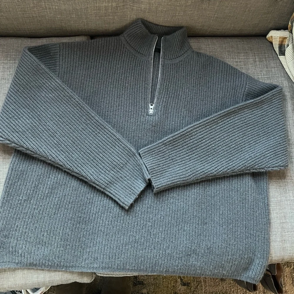 JENNI KAYNE quarter zip cashmere sweater - Picture 2 of 4